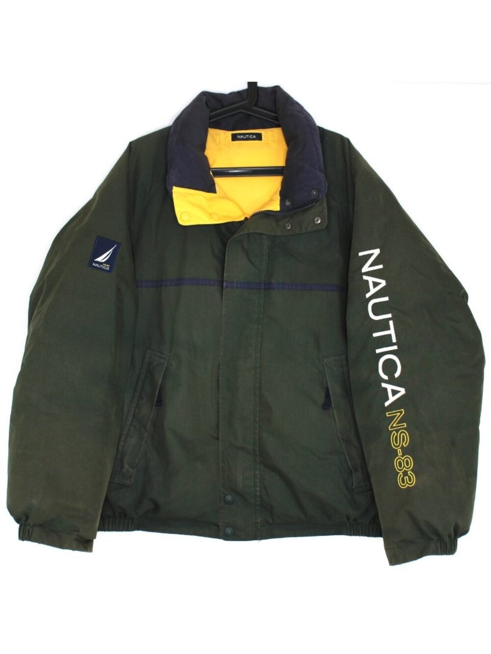 Vintage Nautica Mens XL NS-83 Goose Down Puffer Reversible Jacket F1441